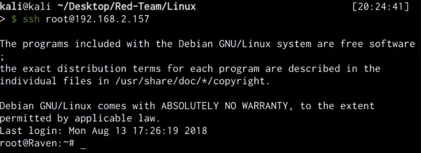 Raven VM - successful SSH public key authentication Raven VM - successful SSH public key authentication